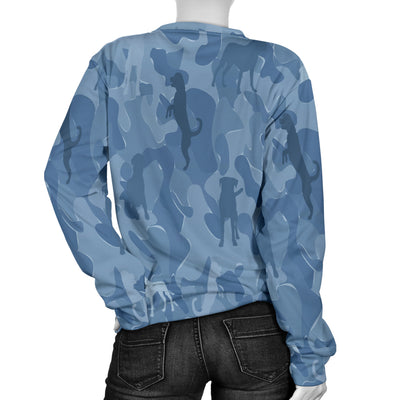 Rottweiler Blue Camouflage Design Sweater For Women - JillnJacks Exclusive