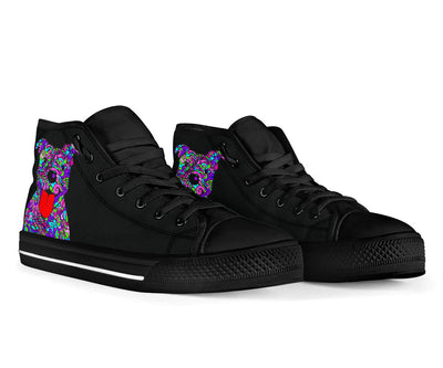 Pit Bull Design Canvas High Tops Shoes - Art By Cindy Sang - JillnJacks Exclusive