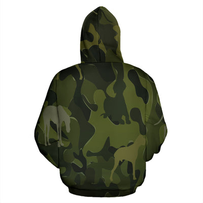 Great Dane Design Green Camouflage All Over Print Zip-Up Hoodies