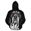 English Pointer Design All Over Print Hoodies With Black Background