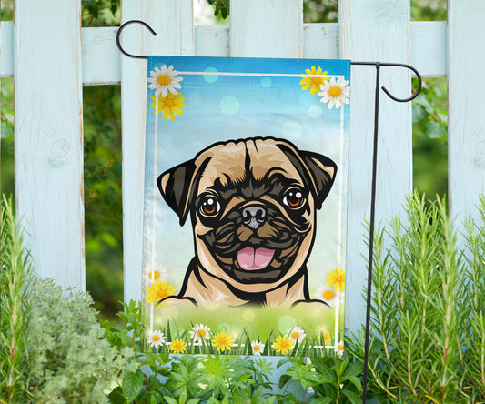 Pug Design Spring and Summer Garden And House Flags - 2022 Collection