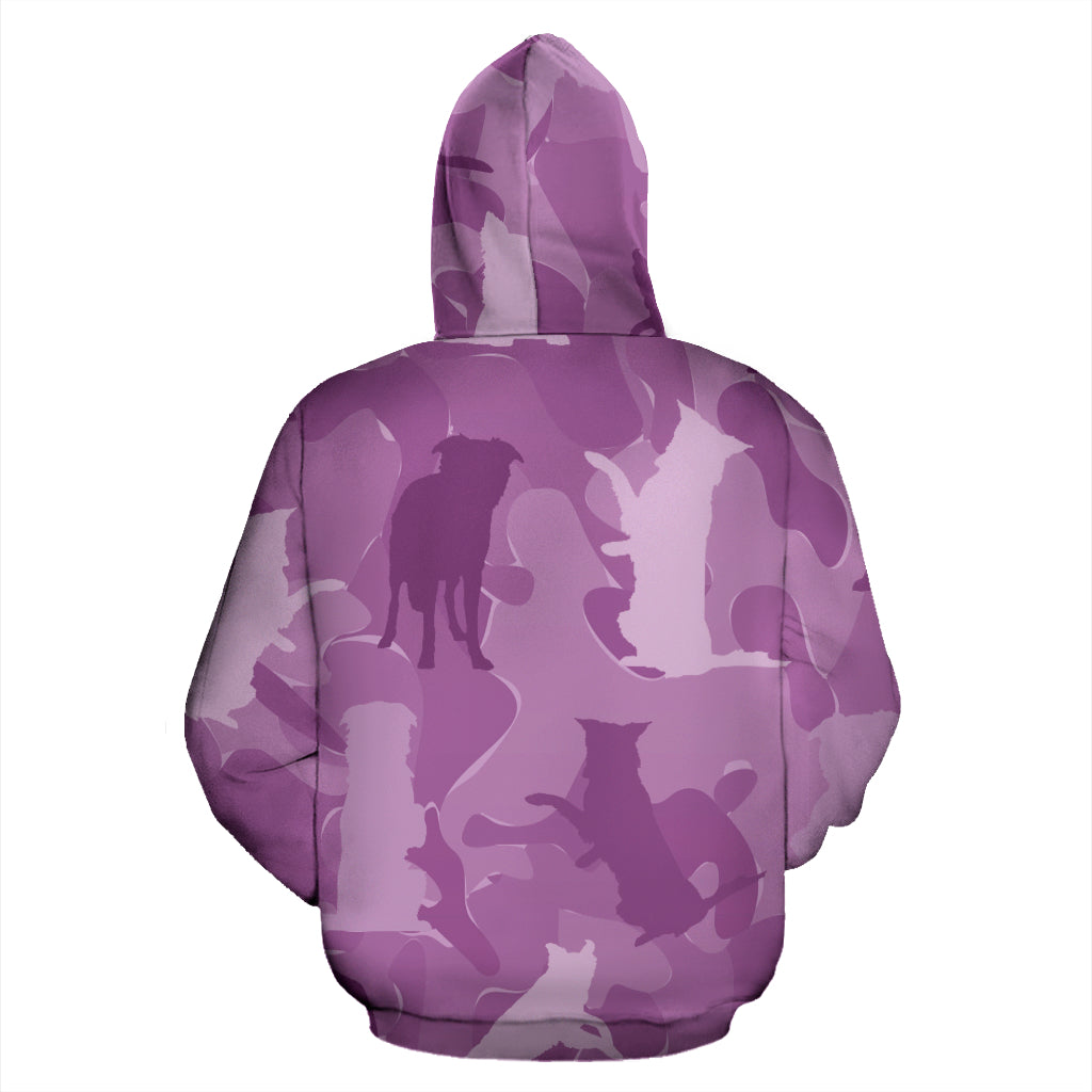 Border Collie Pink All Over Print Camouflage Hoodie - JillnJacks Exclusive - Jill 'n Jacks