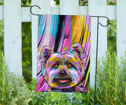 Yorkshire Terrier (Yorkie) Design Garden and House Flags - Art by Cindy Sang - 2023 Collection