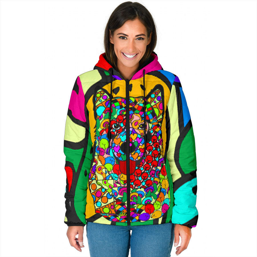 Alaskan Malamute Design Padded Hooded Jackets - Art by Cindy Sang - JillnJacks Exclusive