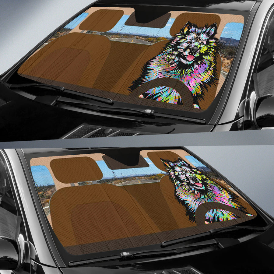Keeshond Design Auto Windshield Sun Shade - 2023 Collection by Cindy Sang