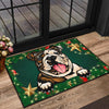 Bulldog Design Christmas Background Door Mats - 2022 Collection