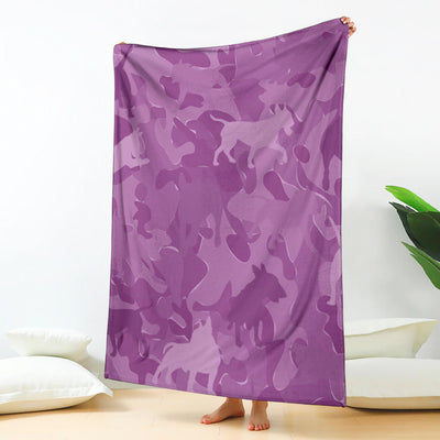 Bull Terrier Pink Camouflage Design Premium Blanket
