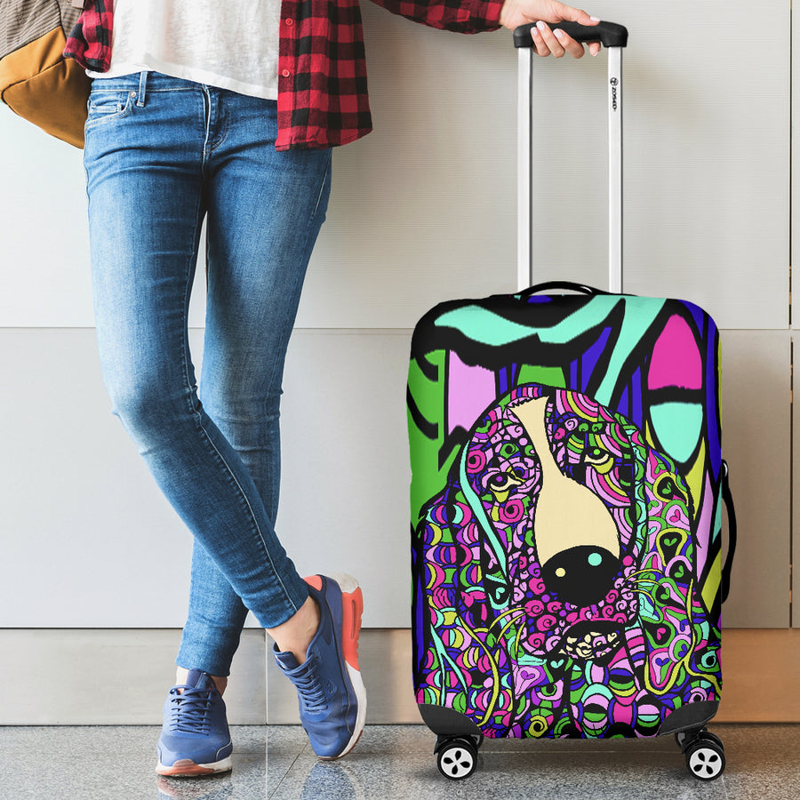 Basset Hound Design Luggage Covers - Art by Cindy Sang - JillnJacks Exclusive