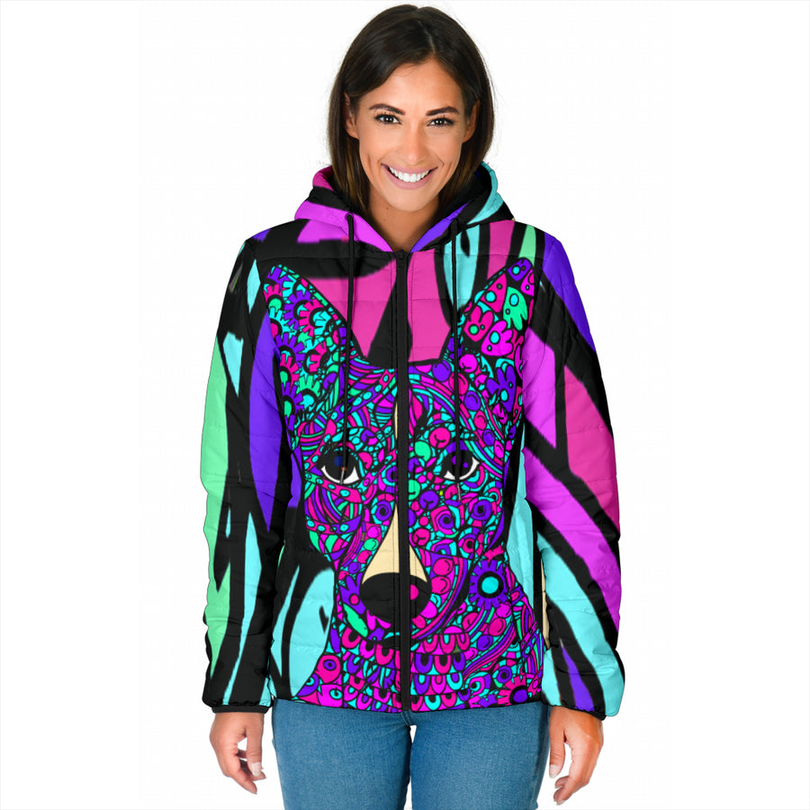 Basenji Design Padded Hooded Jackets - Art by Cindy Sang - JillnJacks Exclusive