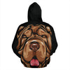 Shar Pei Design All Over Print Hoodies With Black Background