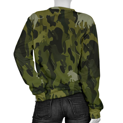 Dalmatian Green Camouflage Design Sweater For Women - JillnJacks Exclusive
