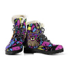 Papillon Design Handcrafted Faux Fur Leather Boots - Art by Cindy Sang - JillnJacks Exclusive