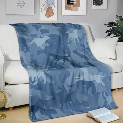 Labrador Blue Camouflage Design Premium Blanket