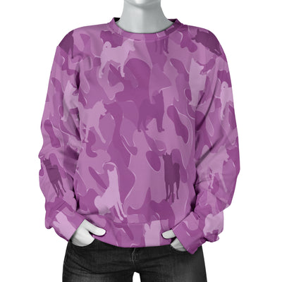 Shiba Inu Pink Camouflage Design Sweater For Women - JillnJacks Exclusive