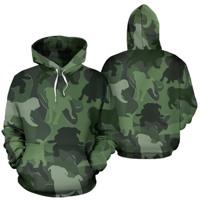 Pug Light Green All Over Print Camouflage Hoodie - JillnJacks Exclusive - Jill 'n Jacks