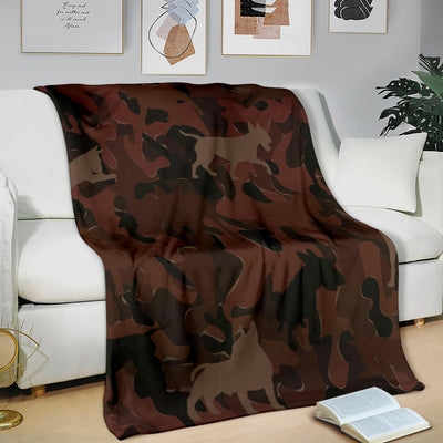 Bull Terrier Maroon Camouflage Design Premium Blanket