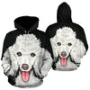 Poodle Design All Over Print Hoodies With Black Background