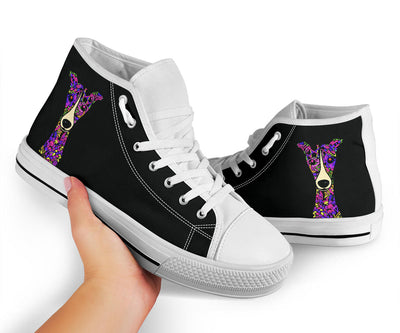 Greyhound Design Canvas High Tops Shoes - Art By Cindy Sang - JillnJacks Exclusive