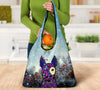 Bull Terrier Design 3 Pack Grocery Bags With Holiday / Christmas Print - Art by Cindy Sang