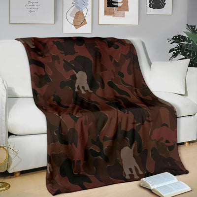 Beagle Maroon Camouflage Design Premium Blanket