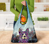 German Shepherd Design 3 Pack Grocery Bags With Holiday / Christmas Print #3 - Art by Cindy Sang