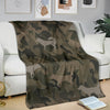 Husky Pale Green Camouflage Design Premium Blanket