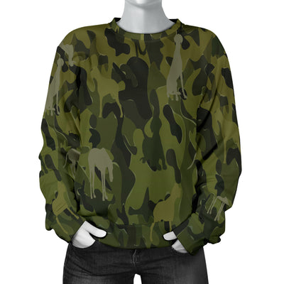 Great Dane Green Camouflage Design Sweater For Women - JillnJacks Exclusive