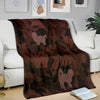 Shih Tzu Maroon Camouflage Design Premium Blanket