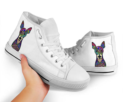 Miniature Pinscher (MinPin) Design Canvas High Tops Shoes - Art By Cindy Sang - JillnJacks Exclusive