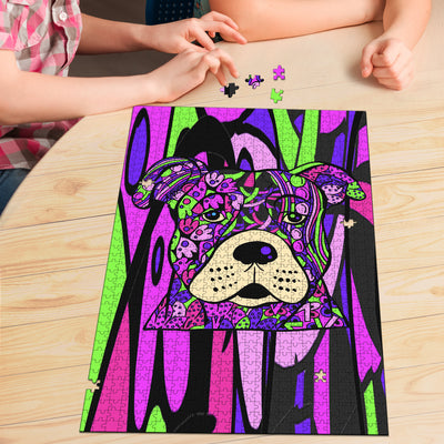 Staffordshire Terrier Design Jigsaw Puzzle - Art by Cindy Sang - JillnJacks Exclusive