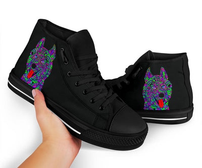 Husky Design Canvas High Tops Shoes - Art By Cindy Sang - JillnJacks Exclusive