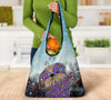 Brussels Griffon Design 3 Pack Grocery Bags With Holiday / Christmas Print - Art by Cindy Sang