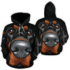 Doberman Design #2 All Over Print Hoodies With Black Background