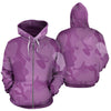 Chow Chow Design Pink Camouflage All Over Print Zip-Up Hoodies