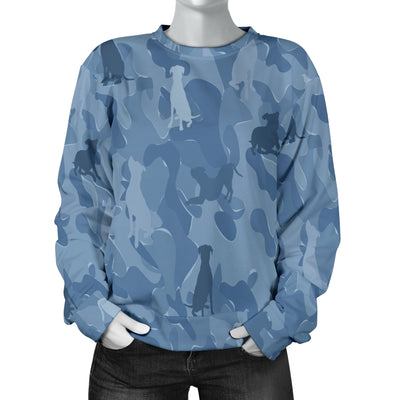 Pit Bull Blue Camouflage Design Sweater For Women - JillnJacks Exclusive