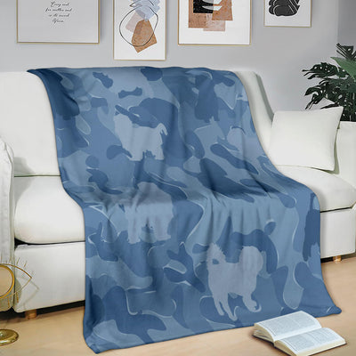 Shih Tzu Blue Camouflage Design Premium Blanket