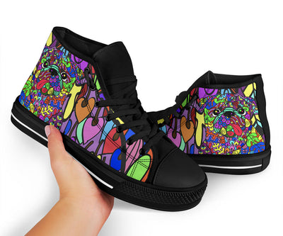 Pug Design Canvas High Tops Shoes - Art By Cindy Sang - JillnJacks Exclusive
