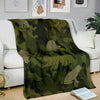 Cavalier King Charles Spaniel Green Camouflage Design Premium Blanket