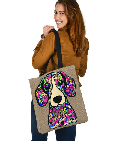 Beagle Design Tote Bags - Art By Cindy Sang - JillnJacks Exclusive