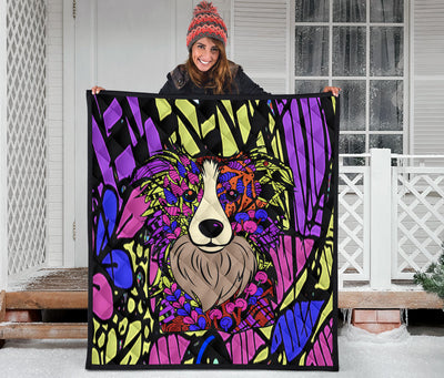 Border Collie Design Handcrafted Quilts - Art By Cindy Sang - JillnJacks Exclusive