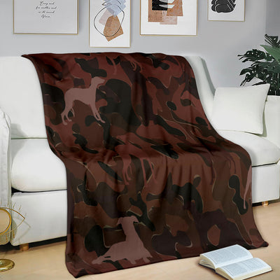 Whippet Maroon Camouflage Design Premium Blanket