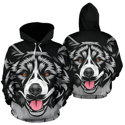 Akita Design #2 All Over Print Hoodies With Black Background