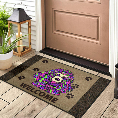 Poodle Design Premium Handcrafted Door Mats (Design #2) - Art By Cindy Sang - JillnJacks Exclusive