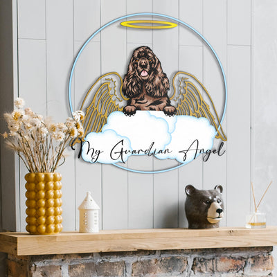 Cocker Spaniel Design My Guardian Angel Metal Sign for Indoor or Outdoor Use