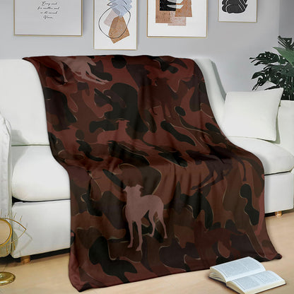 Greyhound Maroon Camouflage Design Premium Blanket