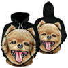 Pomeranian Design All Over Print Hoodies With Black Background