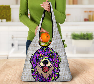 Golden Retriever Design 3 Pack Grocery Bags - Arts by Cindy Sang - JillnJacks Exclusive