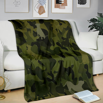 Pit Bull Green Camouflage Design Premium Blanket