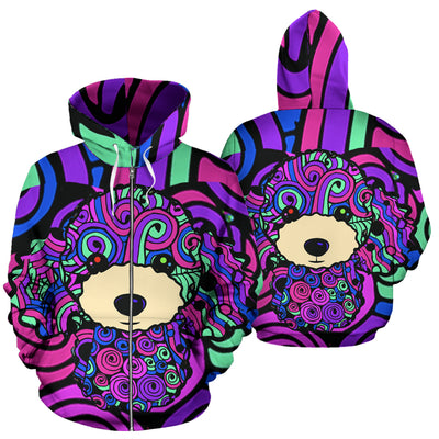 Poodle Design #2 All Over Print Zip-Up Hoodies - Art By Cindy Sang - JillnJacks Exclusive