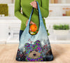 Maltese Design 3 Pack Grocery Bags With Holiday / Christmas Print - Art by Cindy Sang